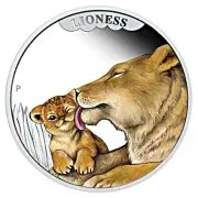 台湾银行2014澳洲母爱系列精铸银币～母狮与小狮温馨上市！
